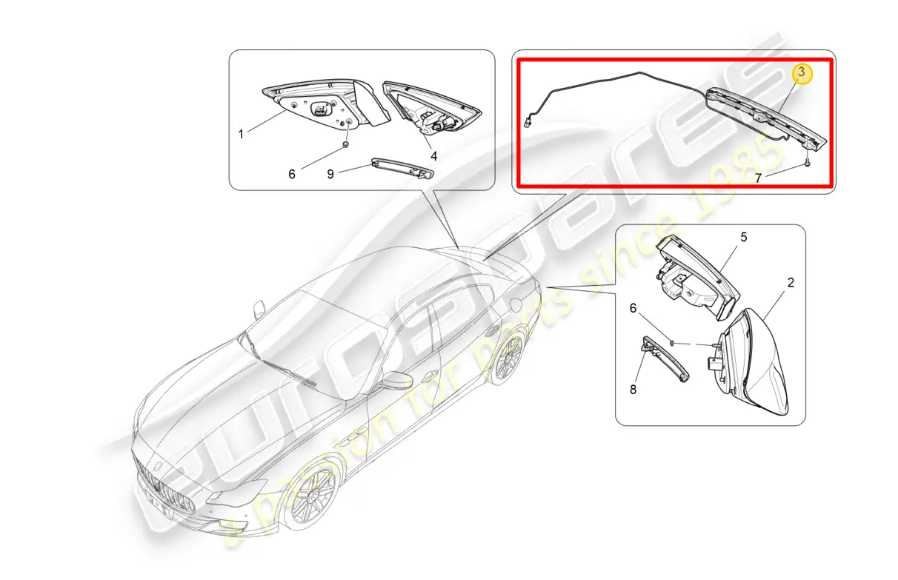 2014-2021 Maserati Ghibli S Q4 3.0L AWD Rear Center Third Brake Stop Light Lamp