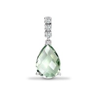 Jewelco London 18 Karat WeißGold Diamant GrüNer Amethyst TräNen Der Freude
