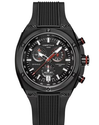 CERTINA DS Eagle Chronograph GMT Black Dial Men's Watch--NEW