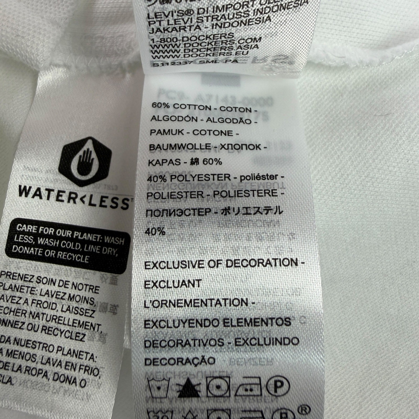 Dockers Racquet Club Mens All Court Polo Shirt White COOLMAX Regular Fit Small image 6