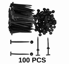 100 Pcs Nylon Universal Cable Tie Buckle for Car, T Style Automotive Zipper Clip