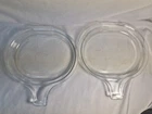 Set of 2 Pyrex 600-B Grab It Dish Plate Lid Corning Clear Glass  Vintage EXC!