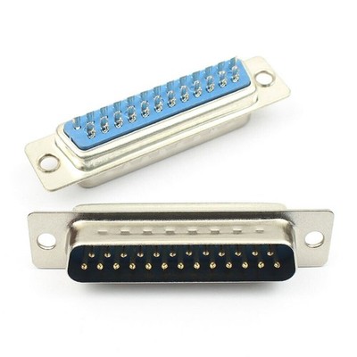 5Pcs D-SUB 25 Pin Male Straight Standard Solder Connector Adapter 2 Rows DB25M