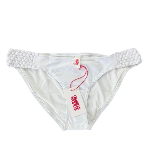 Solid & Striped The Braided Elle Bikini Bottom White Low Rise Large NWT