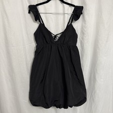 Wild Fable Women  s Black Strappy Short Puff Dress Adjustable Straps Size XS NWT