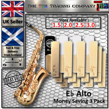 Saxophone Reeds Alto Sax Size 1.5,2.0,2.5 & 3.0 - Size Reed - Great Value 3 Pack