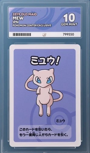 2019 Pokémon Old Maid Mew Japanese Pokemon Center Exclusive ACE 10 Gem Mint