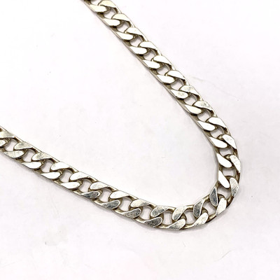 925 Sterling Silver Curb Link Chain Necklace - 18'' Inches