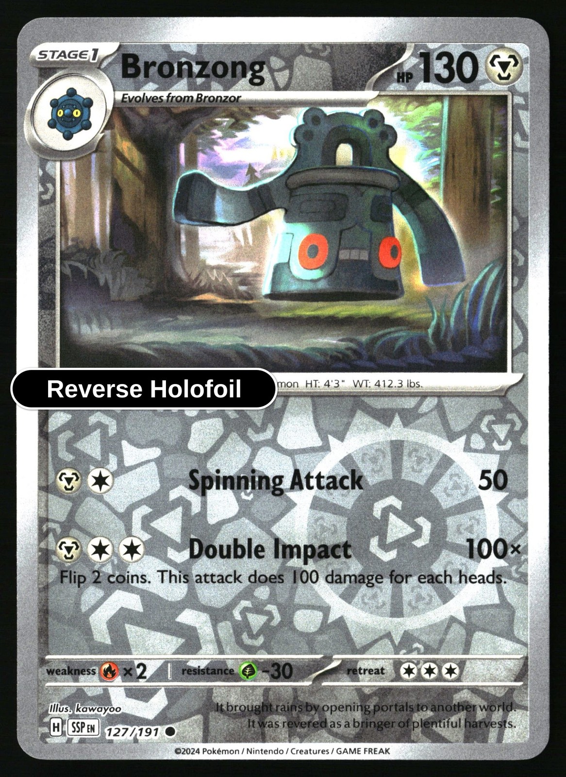 Bronzong Reverse Holofoil Common 127/191 SSP Near Mint NM Pokemon EN