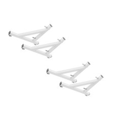 2 Pairs White Pegboard Support Base Bracket: Wall Panel Fixing Holder - Single