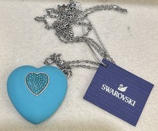 Swarovski USB Chiave di Memoria Cuore, Collana Zirconi Blu 1116972 - Senza Scatola