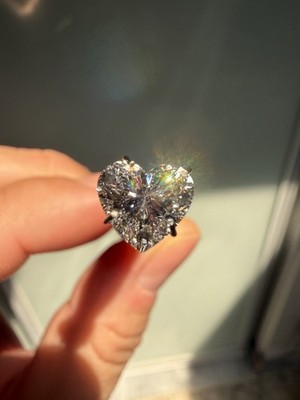 Heart Brilliant Cut Lab Diamond, 1.53 Carat, E Color, VVS2 Clarity IGI Certified