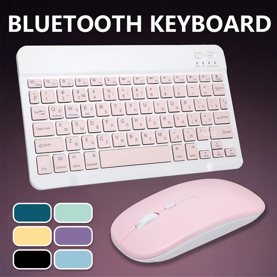 7 Colors Wireless Keyboard & Mouse Combo Bluetooth Slim Keyboard for PC/Laptop - Image 3 of 4