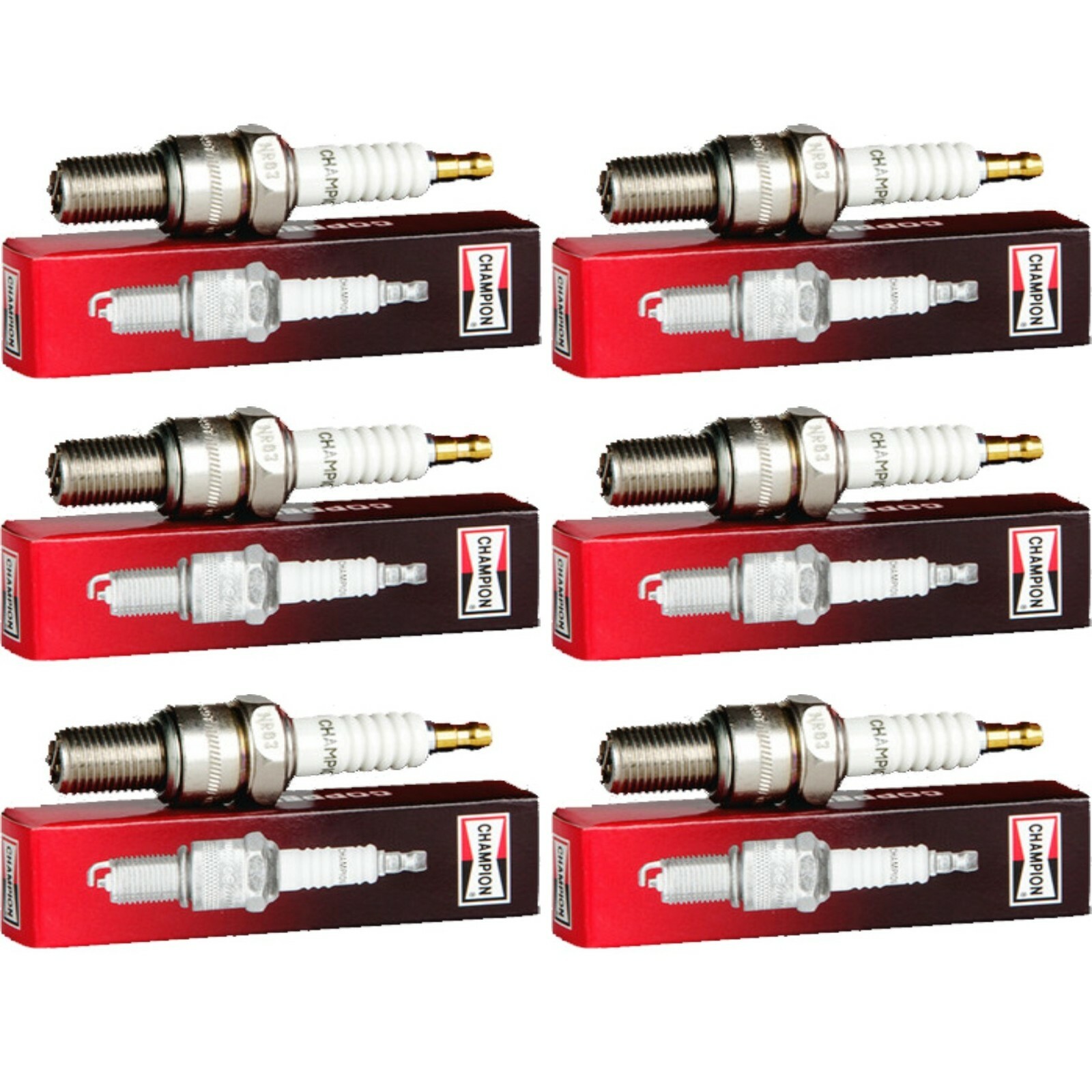 6 X Champion Industrial Spark Plugs Set for 1934 HUPMOBILE SERIES 417-W