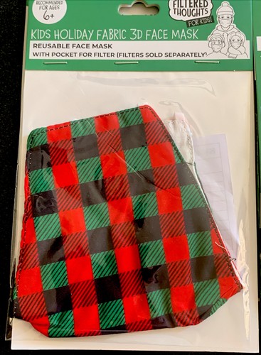 Maschera viso bambini TESSUTO VACANZE PLAID 3D di Pavilion Cares - Nuovissima in confezione