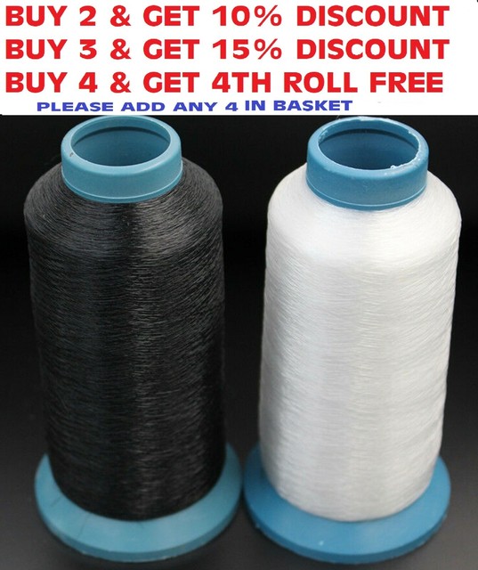 3x Nylon Thread 3 PKs of 5mx2mm White Sewing Craft Tool Hobby Art UK