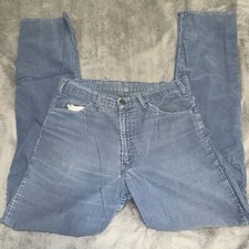 Vintage LEVI's 517 Light Blue Baby Corduroy White Tab Pants Size 36x36 READ 