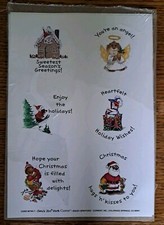 Vintage Suzys Zoo Visits Current Christmas Stickers Card Turtle Bear Mouse NEW