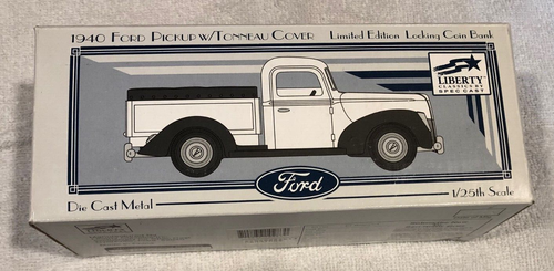 Liberty 1940 Ford Pickup Hemmings Motor News Die-Cast 1/25 Scale Coin Bank & Key - Picture 6 of 8