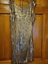 Evening gold sequin dress