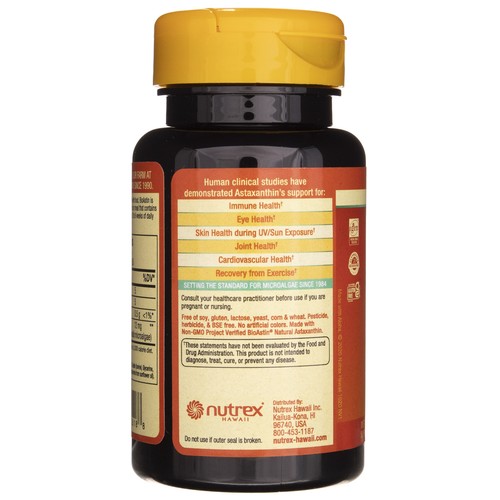 Nutrex Hawaii BioAstin® astaxantina 12 mg, 50 cápsulas - Imagen 3 de 5
