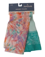 2 Piece Juncture Bandanas Different Style Set 20 in X 20 in NEW!