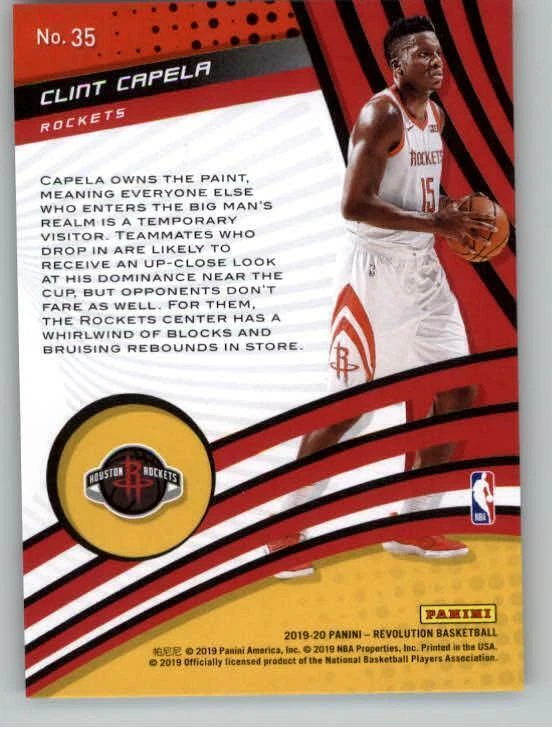 2019-20 Panini Revolution Vortex #35 Clint Capela (ref 131958) - Image 2 of 2