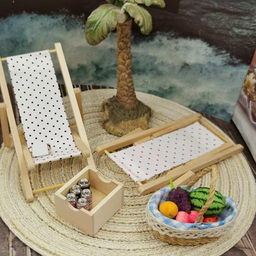 2 Pcs Mini-Möbel Mikro-Landschafts-Miniatur-Strandkorb Mini-Lounge-Sessel - Bild 9 von 12