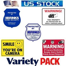 Home Window Security Stickers Decals signs For Brinks Alarm Cameras in use