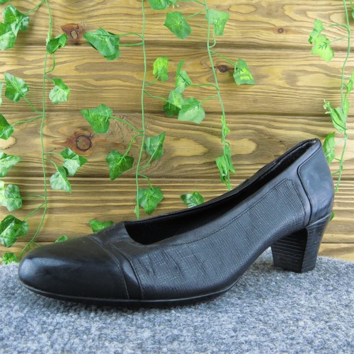 Munro Damenschuhe Pumps Absatz schwarz Leder Größe 9,5 schmal