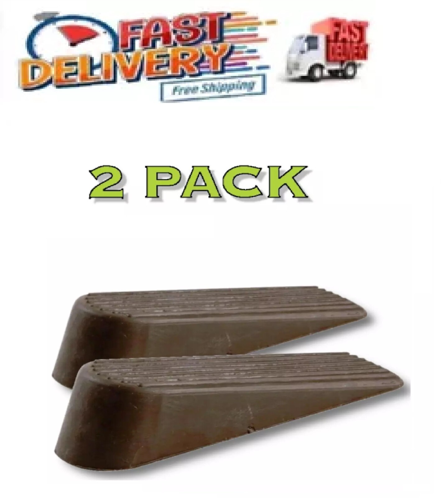 Brown Rubber Door Stops (2 per Pack)