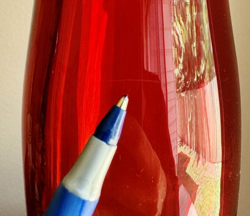 Vintage Blenko 6427 Joel Myers Bottle Vase in Tangerine, 1960s Modernism AS IS - Picture 17 of 21