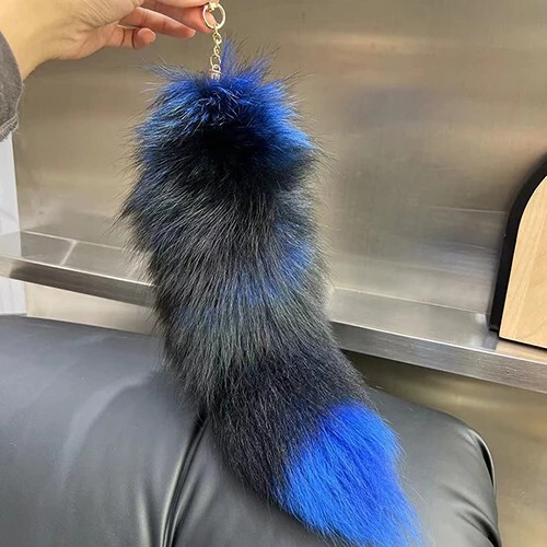 40 cm echter Fuchspelzschwanz Schlüsselanhänger niedlich Frauen Handarbeit Schlüsselring Halter Damen Geschenk - Bild 17 von 40