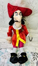 Disney Store Captain Hook Plush Pirate 20" inch doll from Peter Pan movie