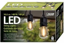 FEIT Outdoor Weatherproof String Lights Heavy Duty 48ft 24  Lights LED