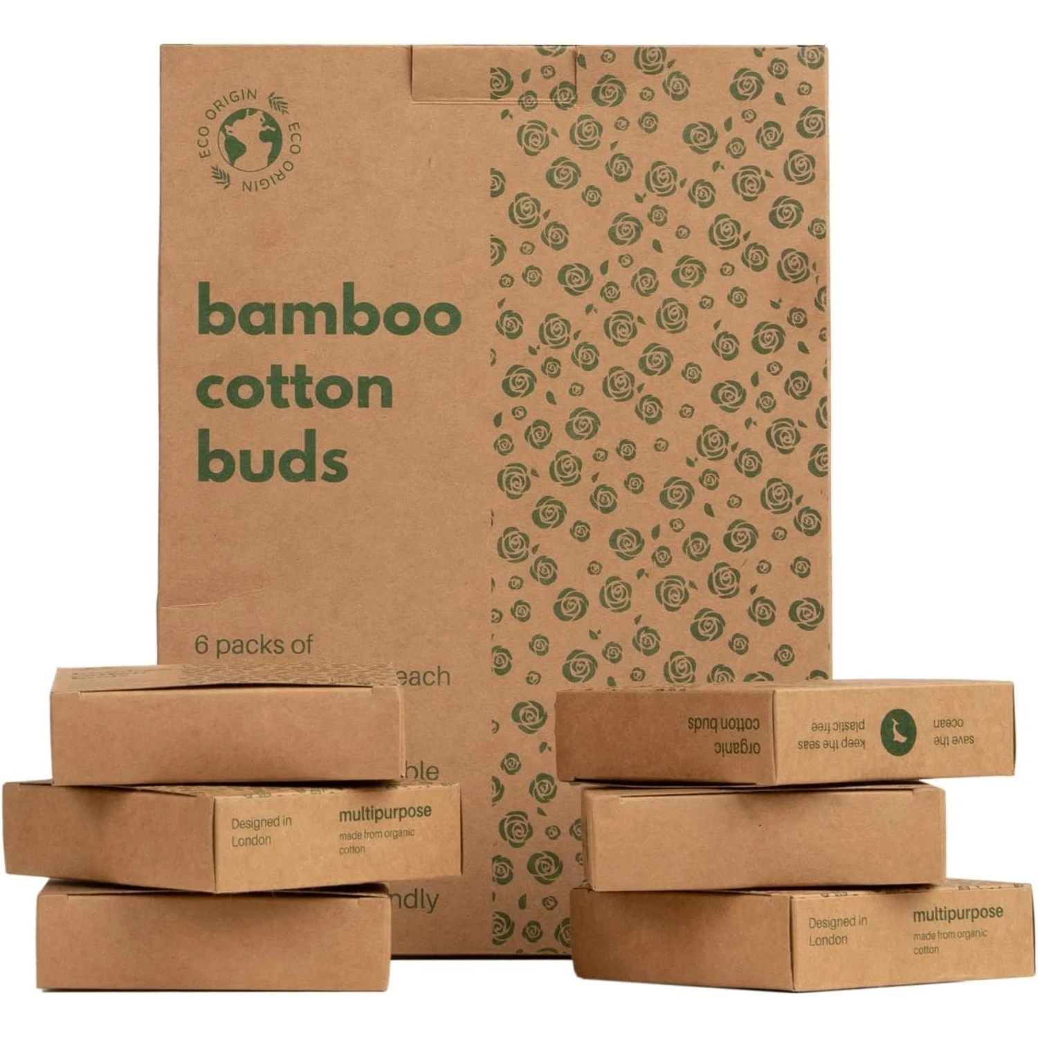 Product Image for Pack of 600 Bamboo Cotton Buds Natural Wooden Eco-Friendly Organic Cotton Swabs