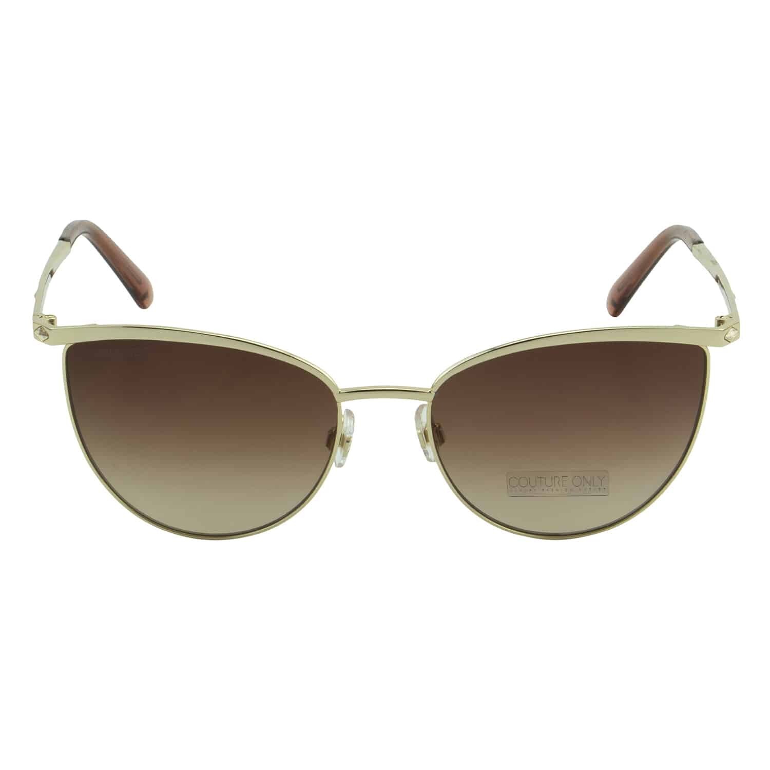 Солнцезащитные очки SWAROVSKI SK195 32F в золотой металлической оправе 56-17-140 Кошачий глаз с камнями 27990₽