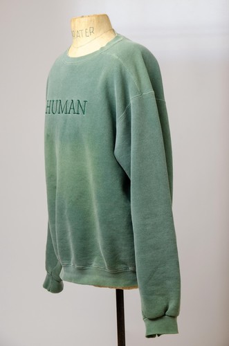 Vintage HUMAN Faded Green Thick Cotton Crewneck Sweatshirt - Picture 3 of 6