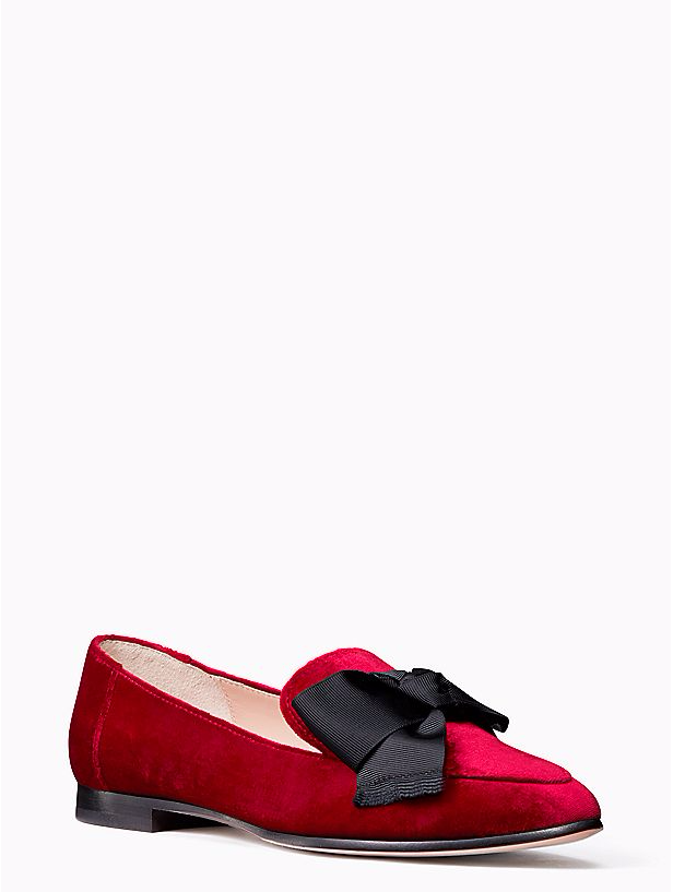 Kate Spade Claudia Flat Loafer Red Velvet Uk US 6M rrp £215 EM34 15  SALEs