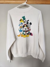 VINTAGE MICKEY  CO MICKEY MOUSE  FRIENDS CREWNECK SWEATSHIRT WHITE SIZE L