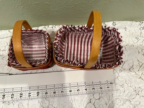 SET 2 Cestini Longaberger Protezioni Plastica Candy Canne Stripe Liner 1997 1993 - Foto 9 di 12