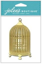 Bird Cage, gold, scrapbook embellishment Jolee's by You JJJA042