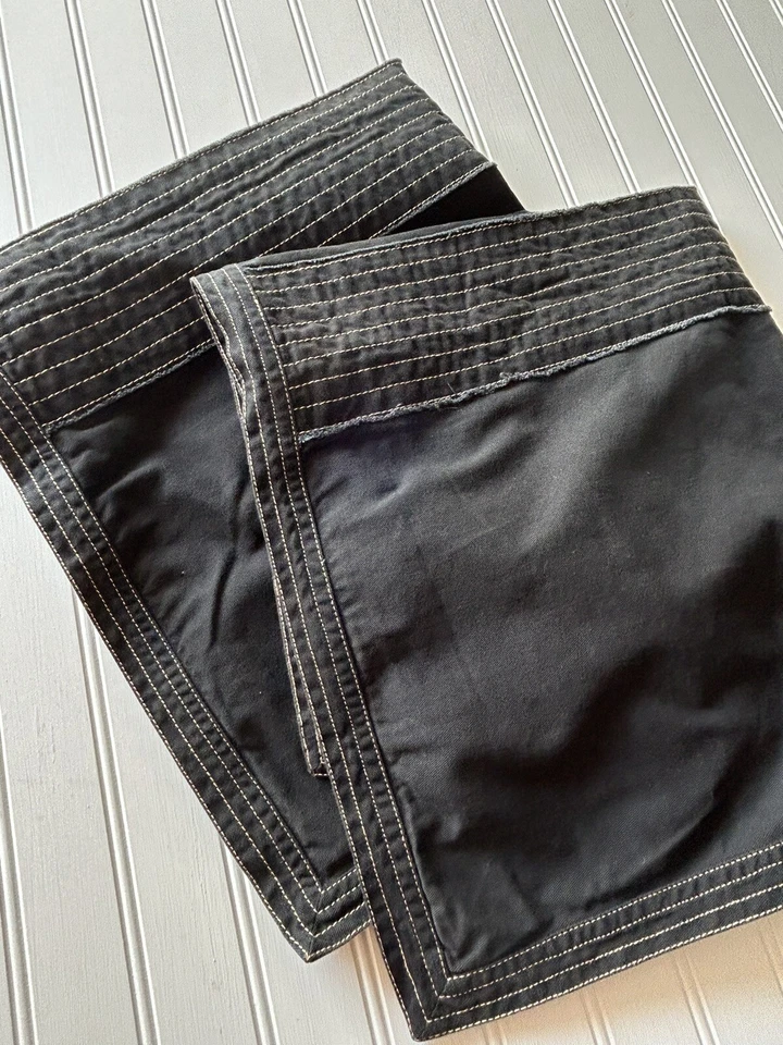 Restoration Hardware青少年刺绣条纹黑色欧式枕套一对 — 第 3/4 张图片