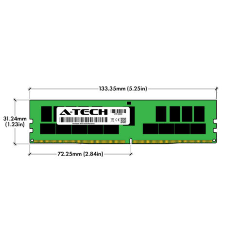A-Tech 128GB 2x 64GB 2Rx4 PC4-23400 DDR4 2933 ECC REG RDIMM Server Memory RAM - Picture 3 of 4