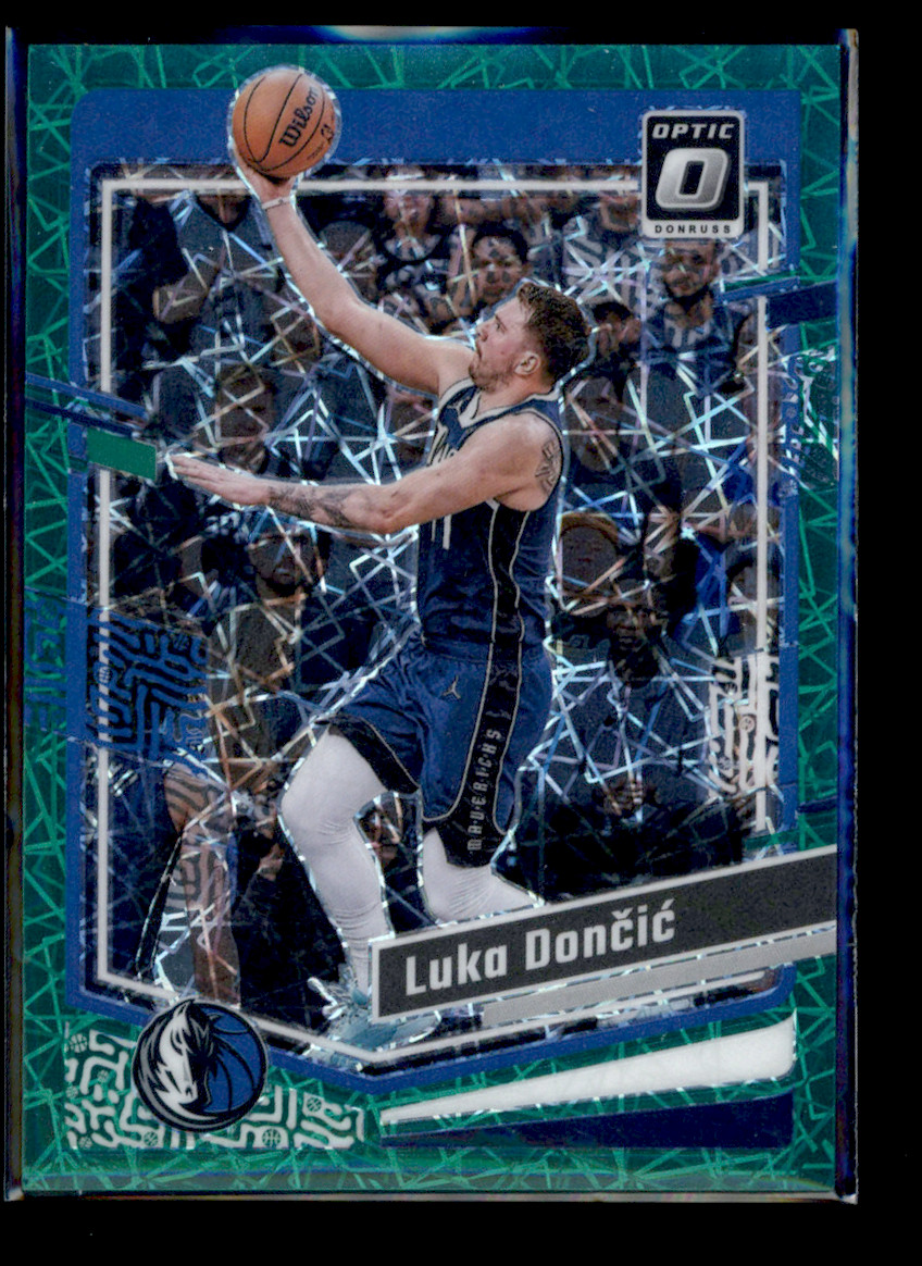 2023-24 Panini Donruss Optic Luka Doncic #67 Green Velocity Prizm 3/49 Mavericks