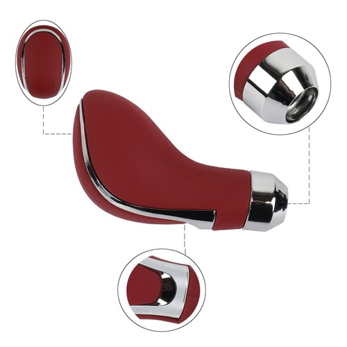 Universal Red Leather Automatic Auto Car Gear Stick Shift Knob Shifter Lever - Picture 7 of 9