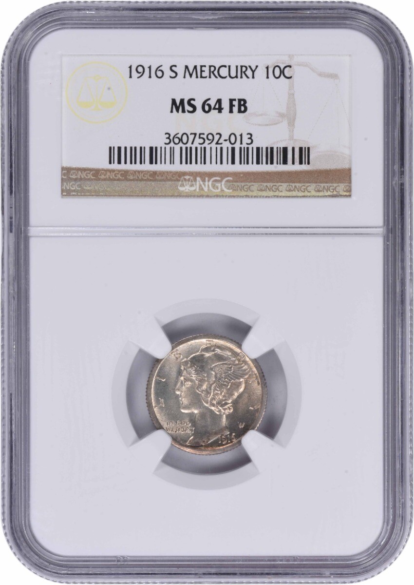 1916-S 年 マーキュリー・ダイム ICG MS64 1916-S 年 マーキュリー・ダイム ICG MS64