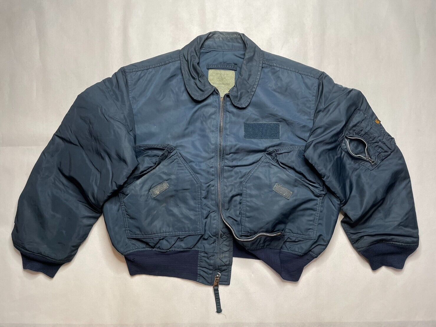 Vintage Alpha Industries Flyers Type CWU-45 Military Bomber Navy