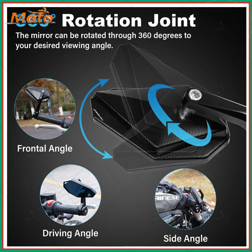New CNC 22mm Handle Bar End Rearview Mirror For Ducati Monster 696 796 900 1100 — 第 4/4 张图片