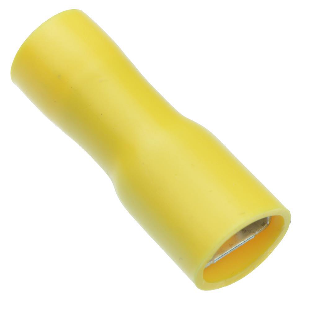 20 x Yellow 6.3mm Female Fully Insulated Crimp Spade Connector